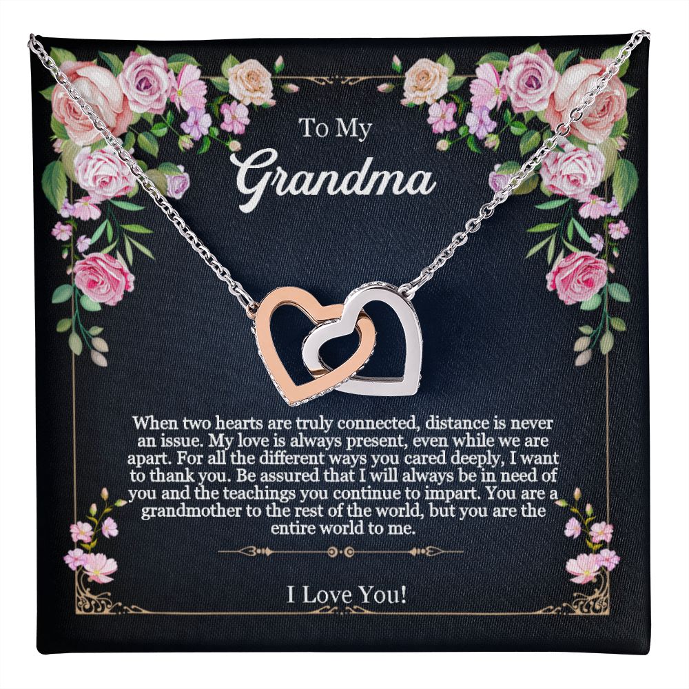 To My Grandma - Interlocking Hearts Necklace