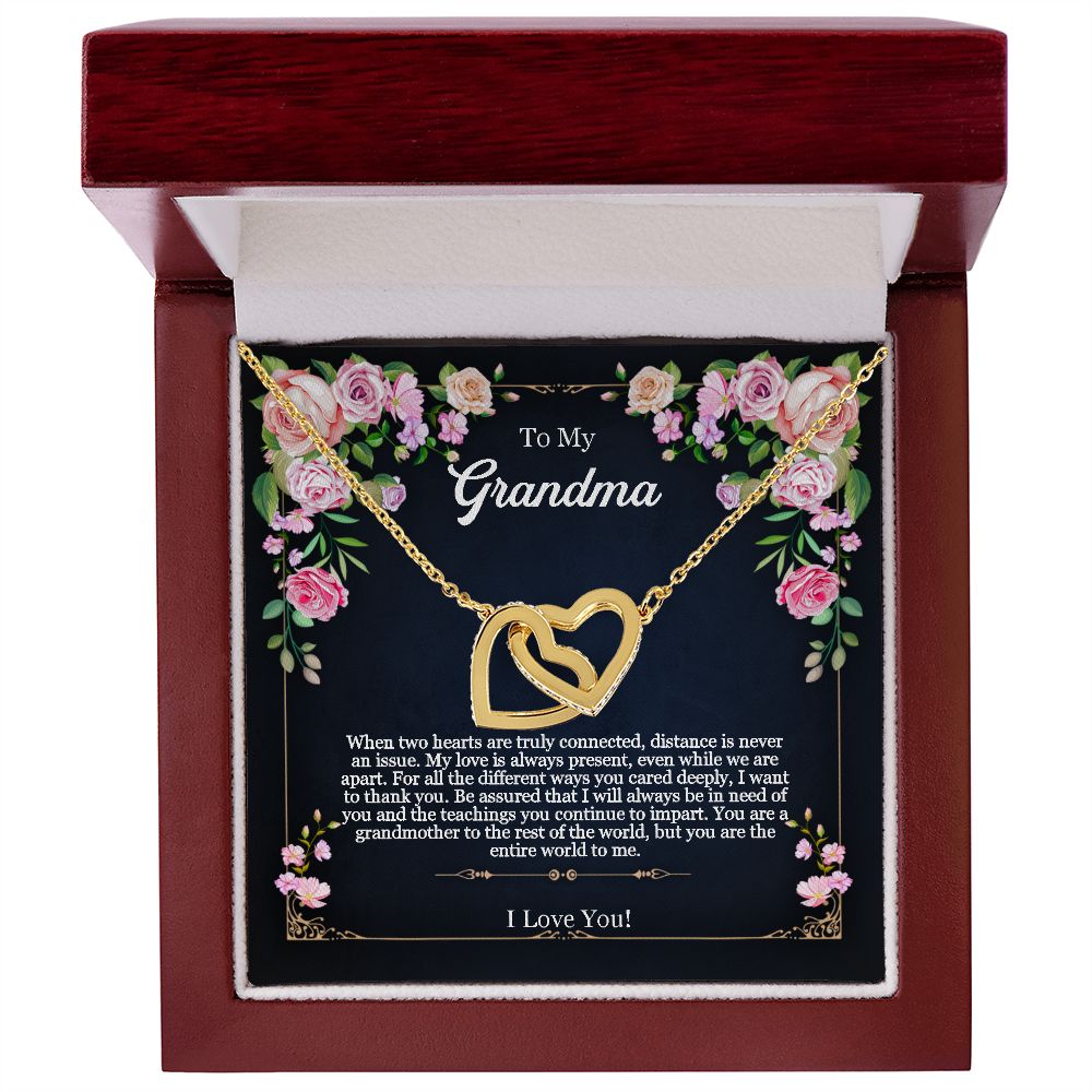 To My Grandma - Interlocking Hearts Necklace