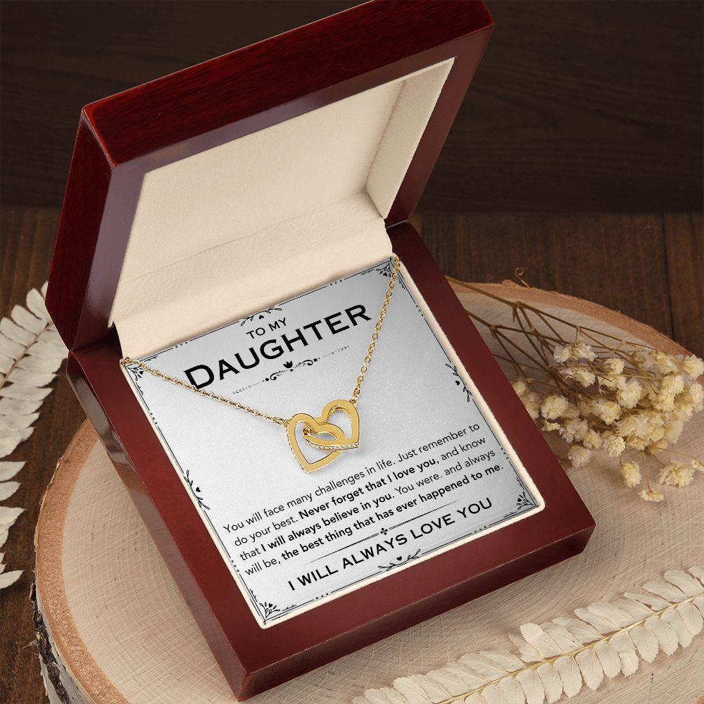 To My Daughter Message Card Jewelry Heart Necklace PerfPiece Luxury Box