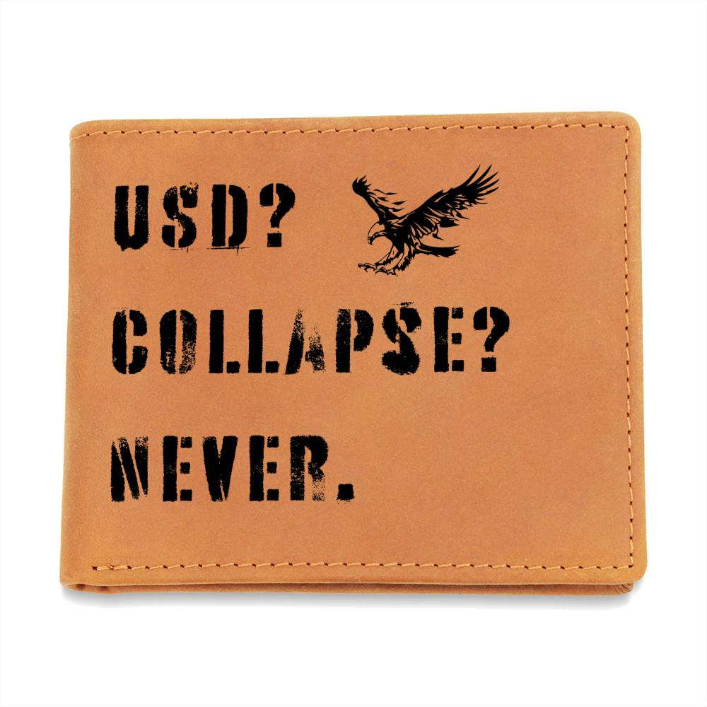 USD? Collapse? Never. - Leather Men's Wallet