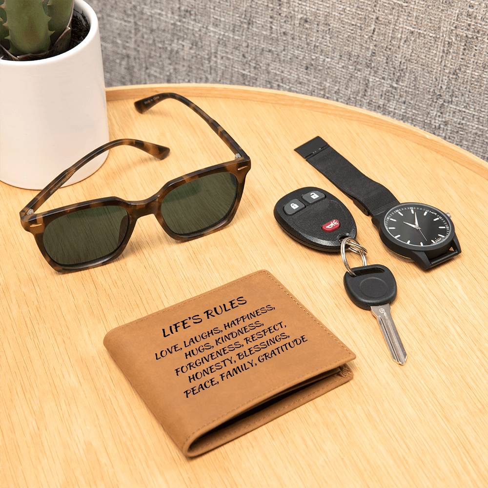 Life's Rules - Graphic Leather Wallet