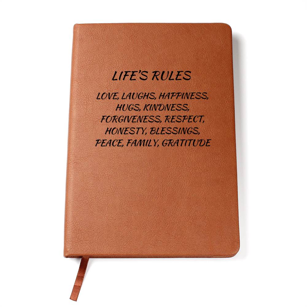 Life's Rules - Graphic Leather Journal