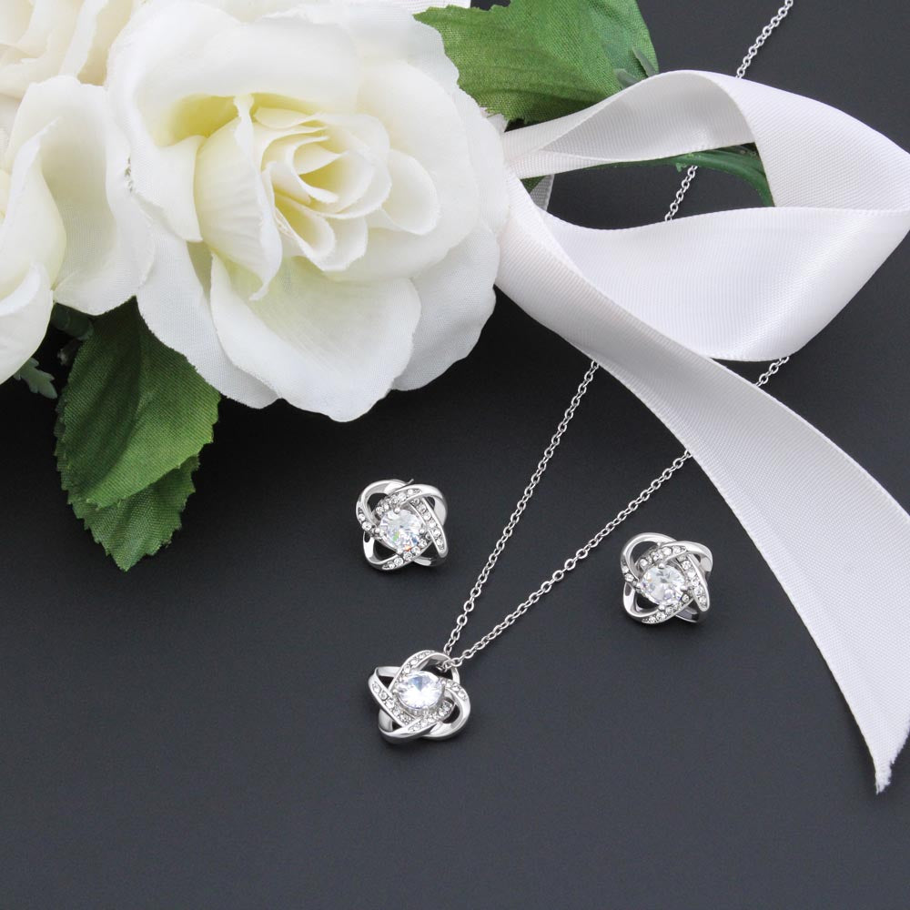 To My Soulmate-Always & Forever-Love Knot Necklace & Earring Set