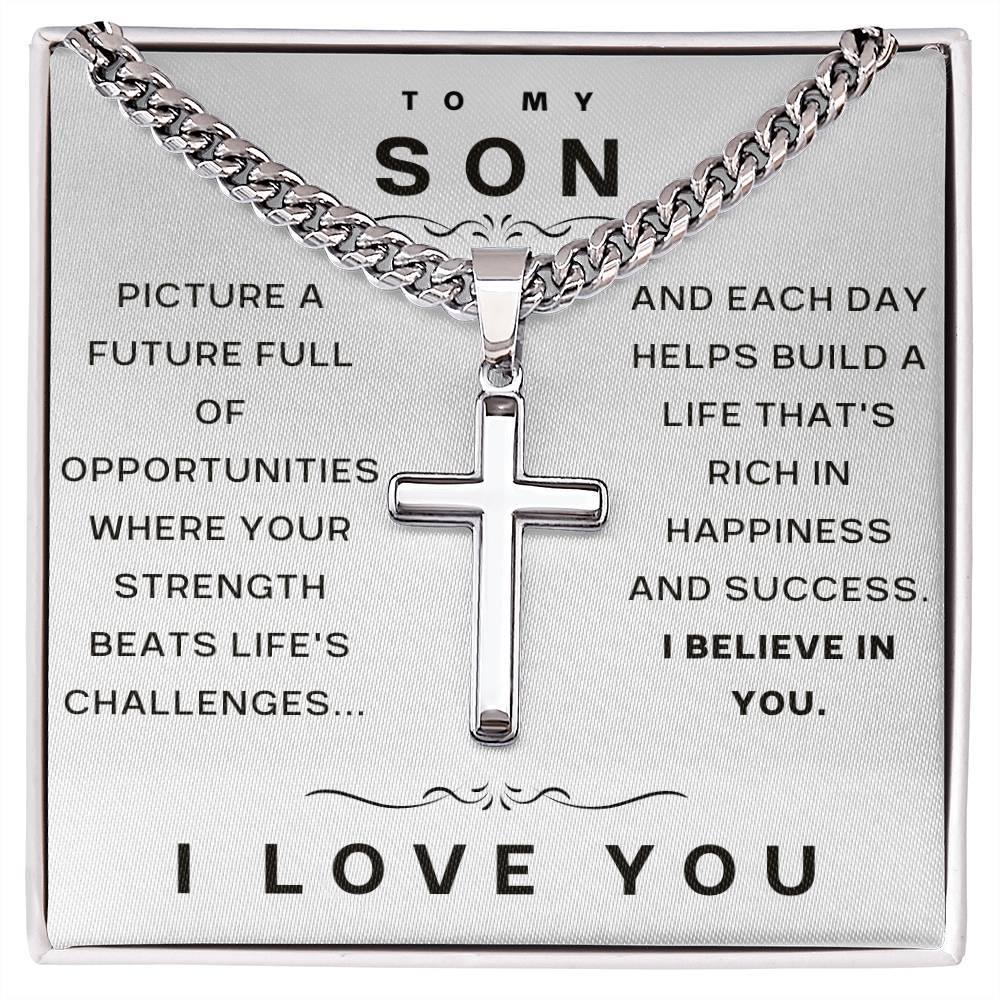 Build A Life - Cuban Chain With Artisan Cross & Engraving