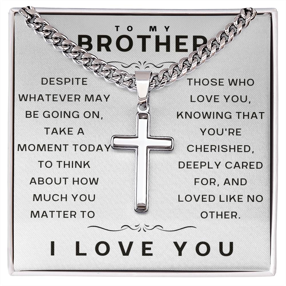 You Are Loved - Cuban Chain With Artisan Cross & Engraving