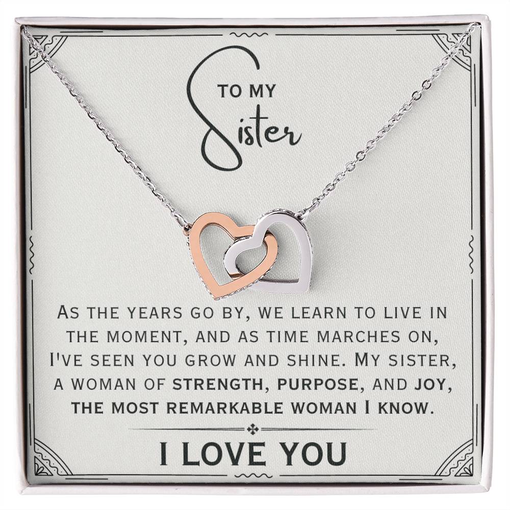 Strength, Purpose - Interlocking Hearts Necklace