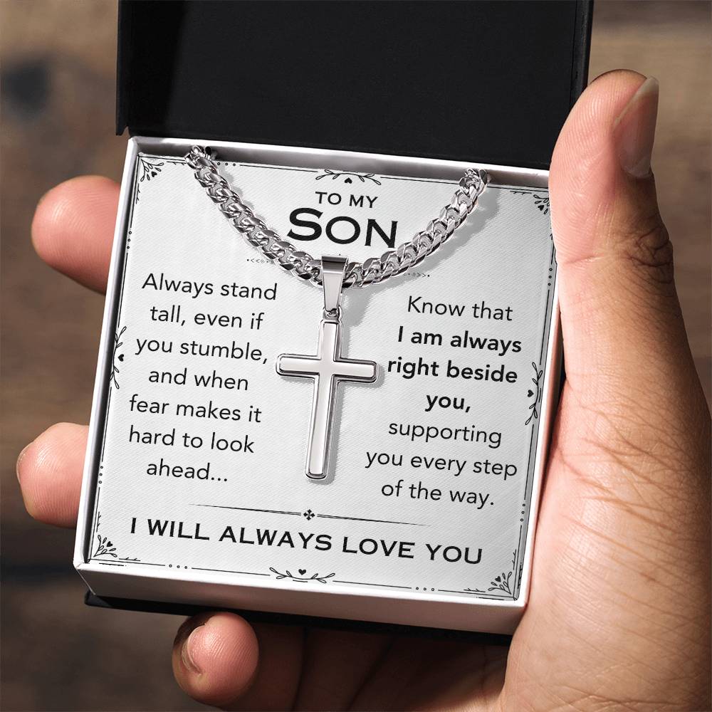 To My Son - Cuban Chain with Artisan Cross