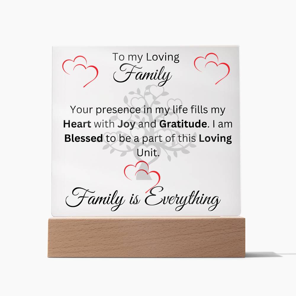 To My Loving Family-Family is Everything-Square Acrylic Plaque Home Decor