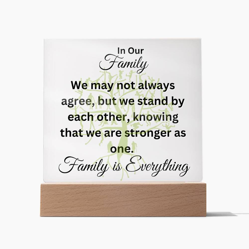 In Our Family-Family is Everything -Family Square Acrylic Plaque Home Decor