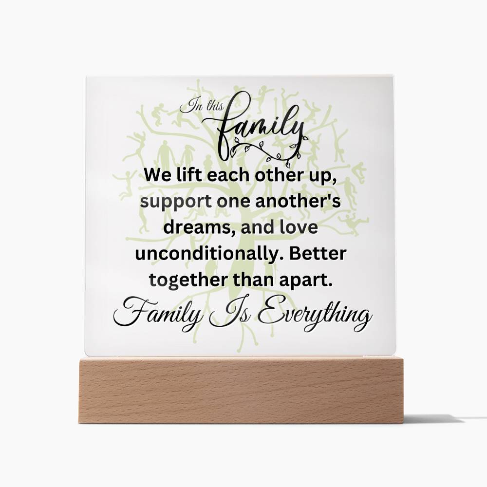 In This Family-Family is Everything-Family Square Acrylic Plaque Home Decor