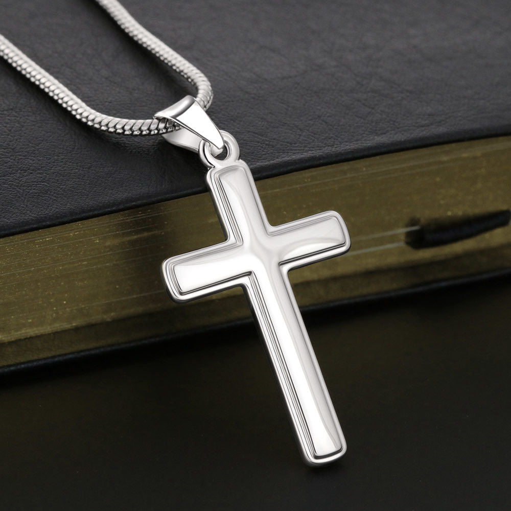 To My Grandpa- Family-Artisan Stainless Steel Cross Necklace