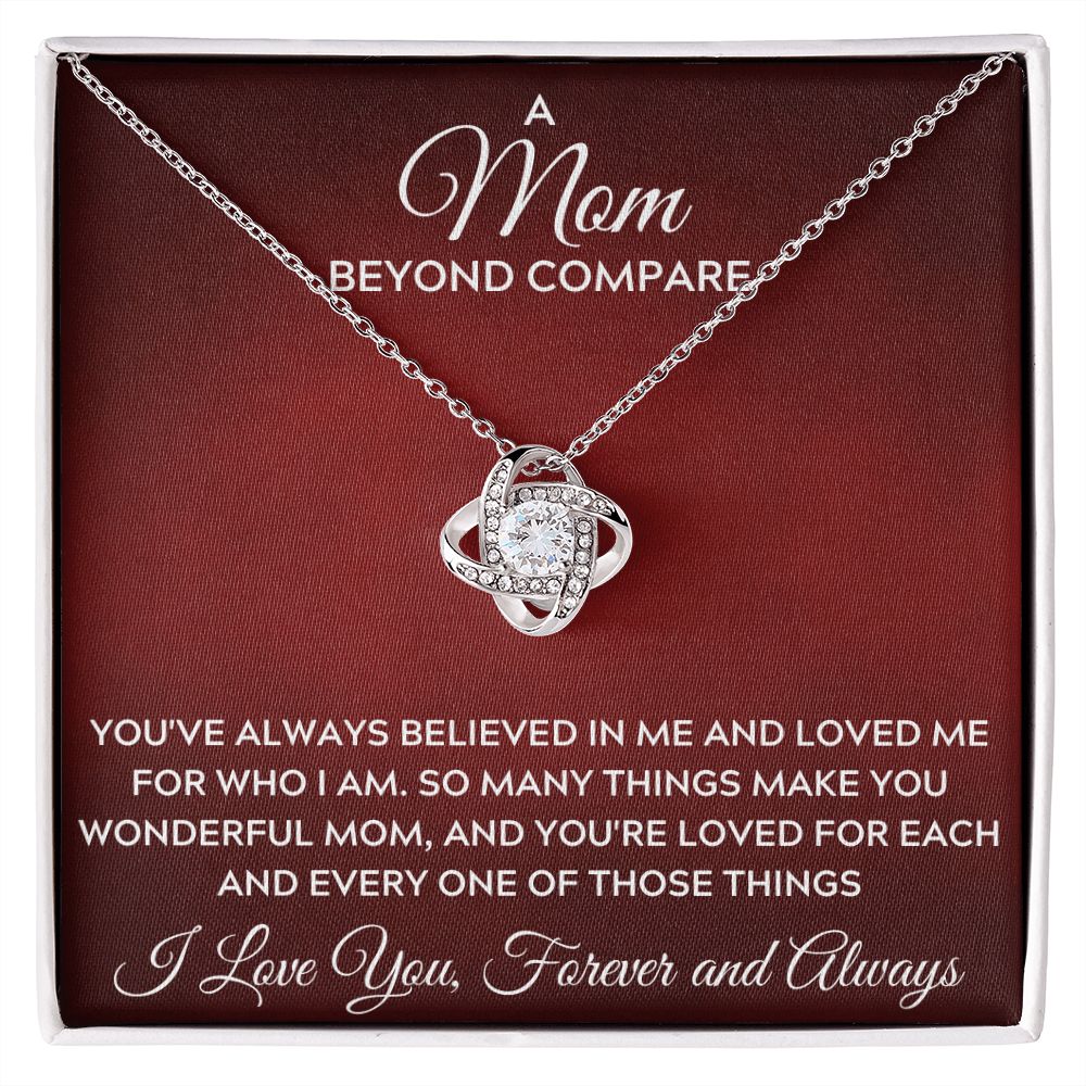 A Mom Beyond Compare - Love Knot Necklace - For Who I Am - PerfPiece