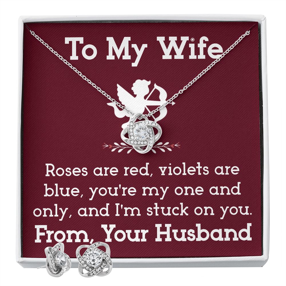 To My Wife - Love Knot Necklace and Earring Set