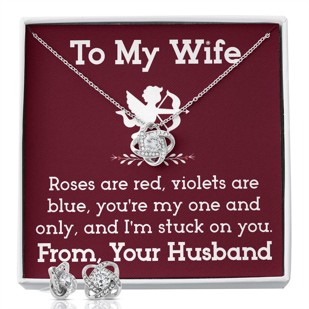 To My Wife - Love Knot Necklace and Earring Set