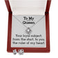 To My Queen - Love Knot Necklace and Earring Set