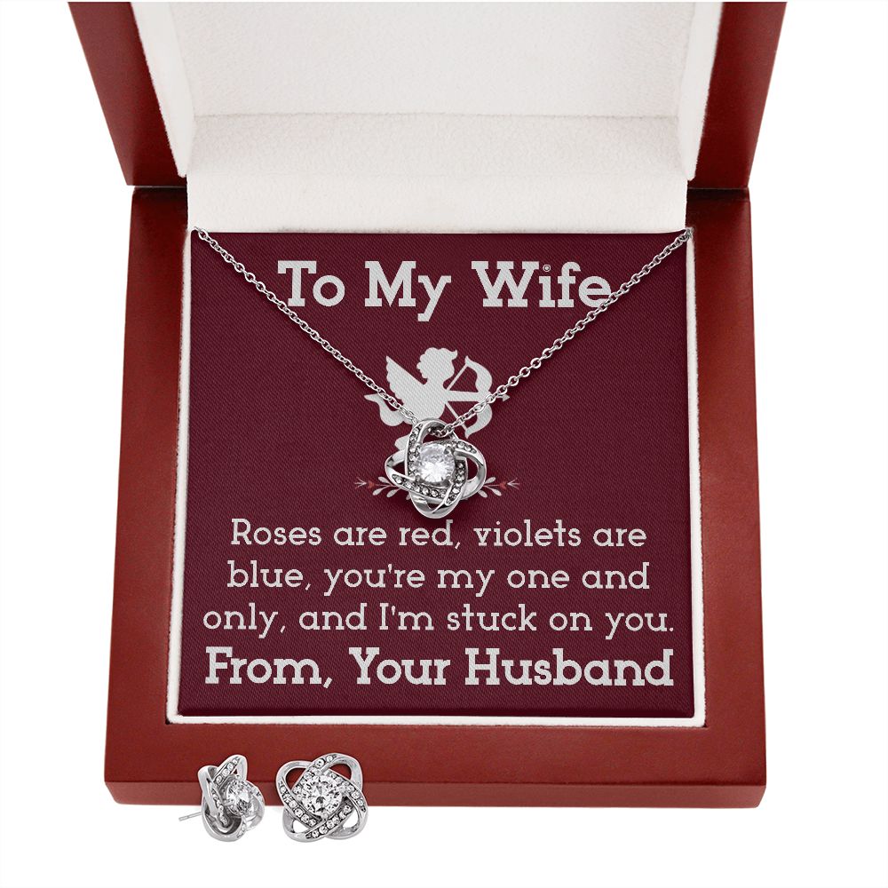 To My Wife - Love Knot Necklace and Earring Set