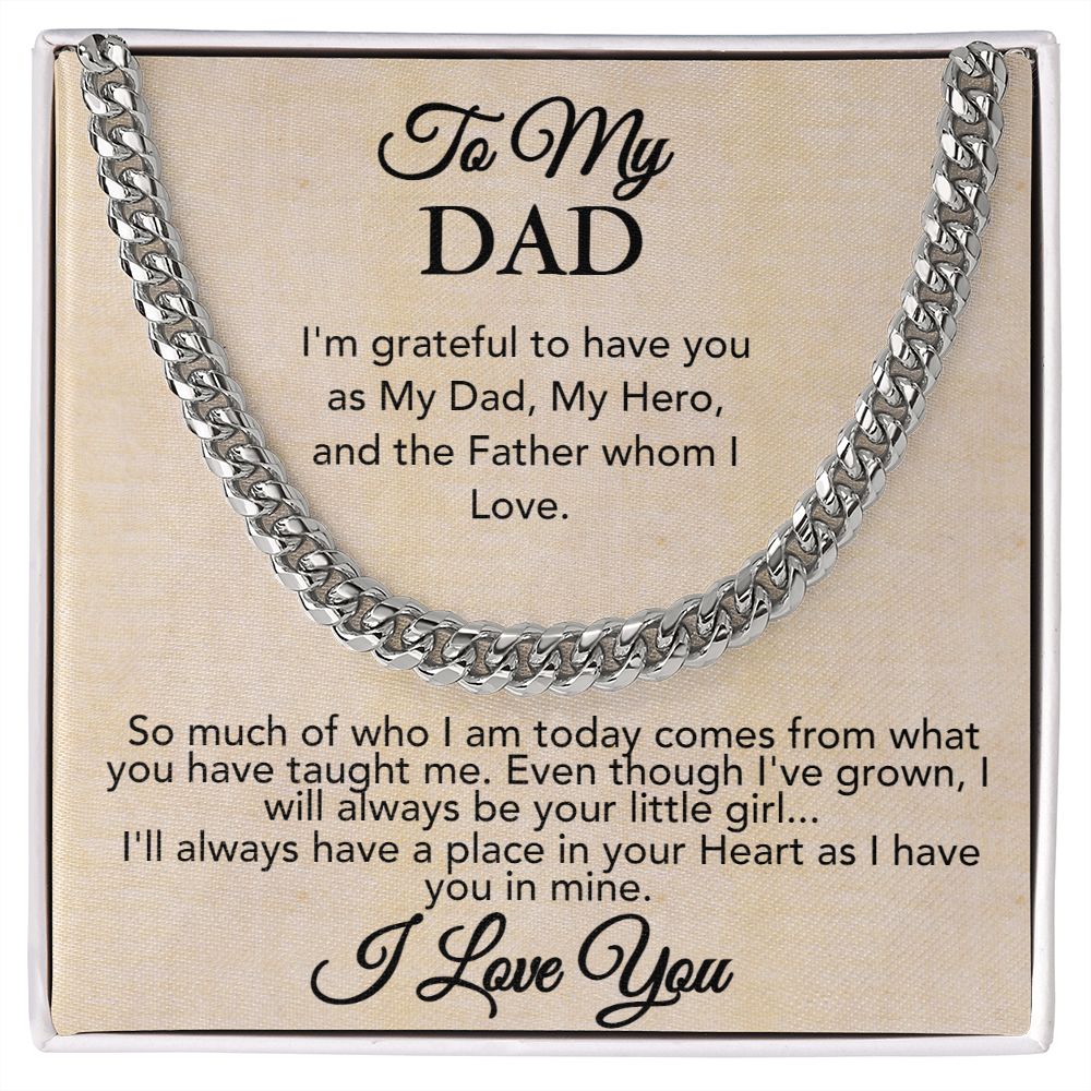 To My Dad, Always in My Heart, Cuban Link Chain