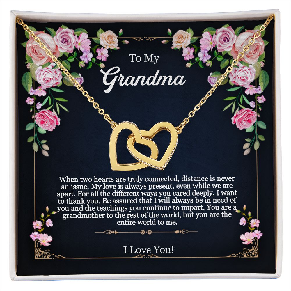To My Grandma - Interlocking Hearts Necklace