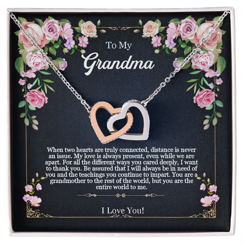 To My Grandma - Interlocking Hearts Necklace