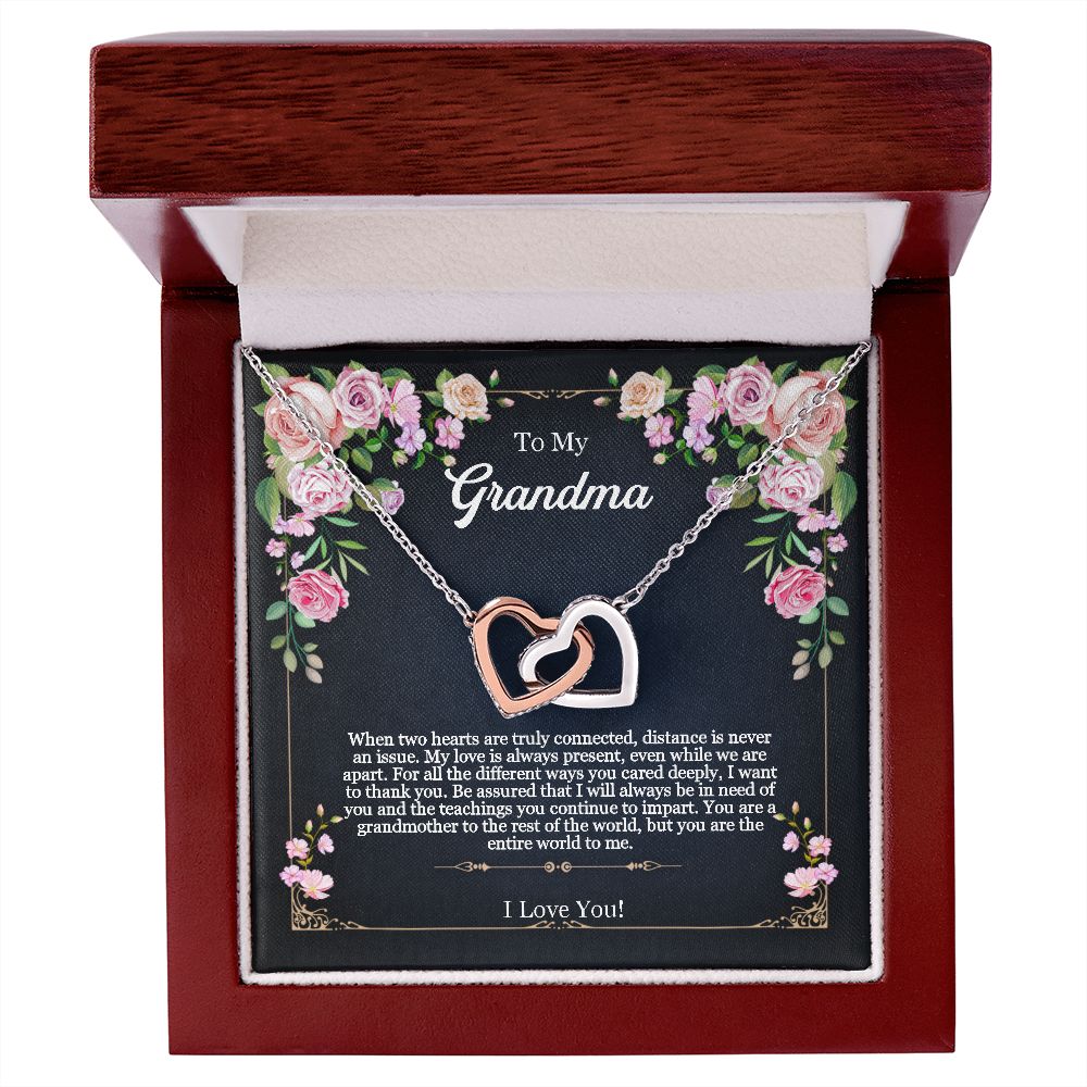 To My Grandma - Interlocking Hearts Necklace