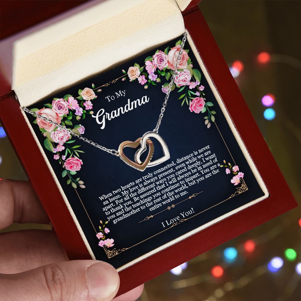 To My Grandma - Interlocking Hearts Necklace