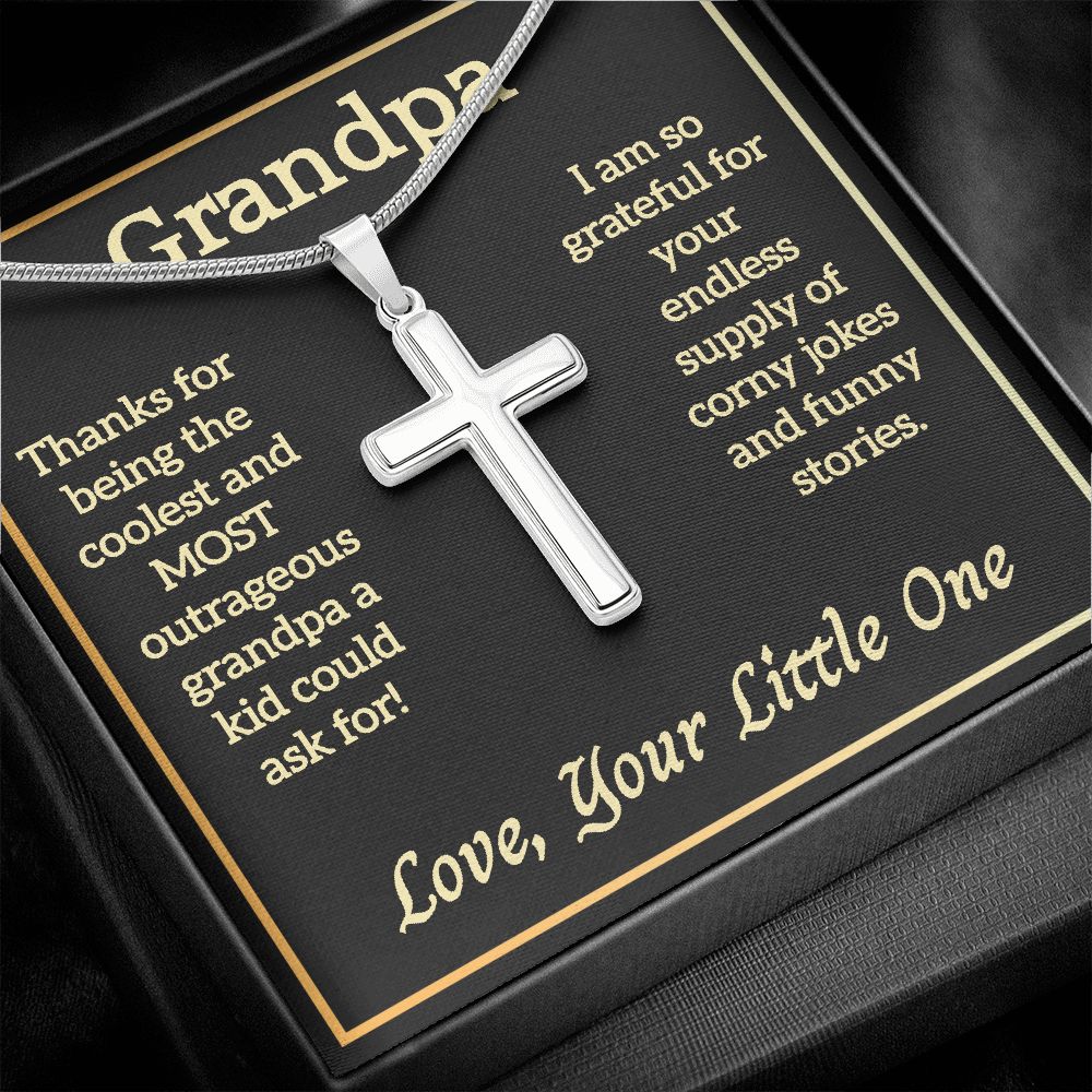 To Grandpa - Artisan Crafted Stainless Steel Cross
