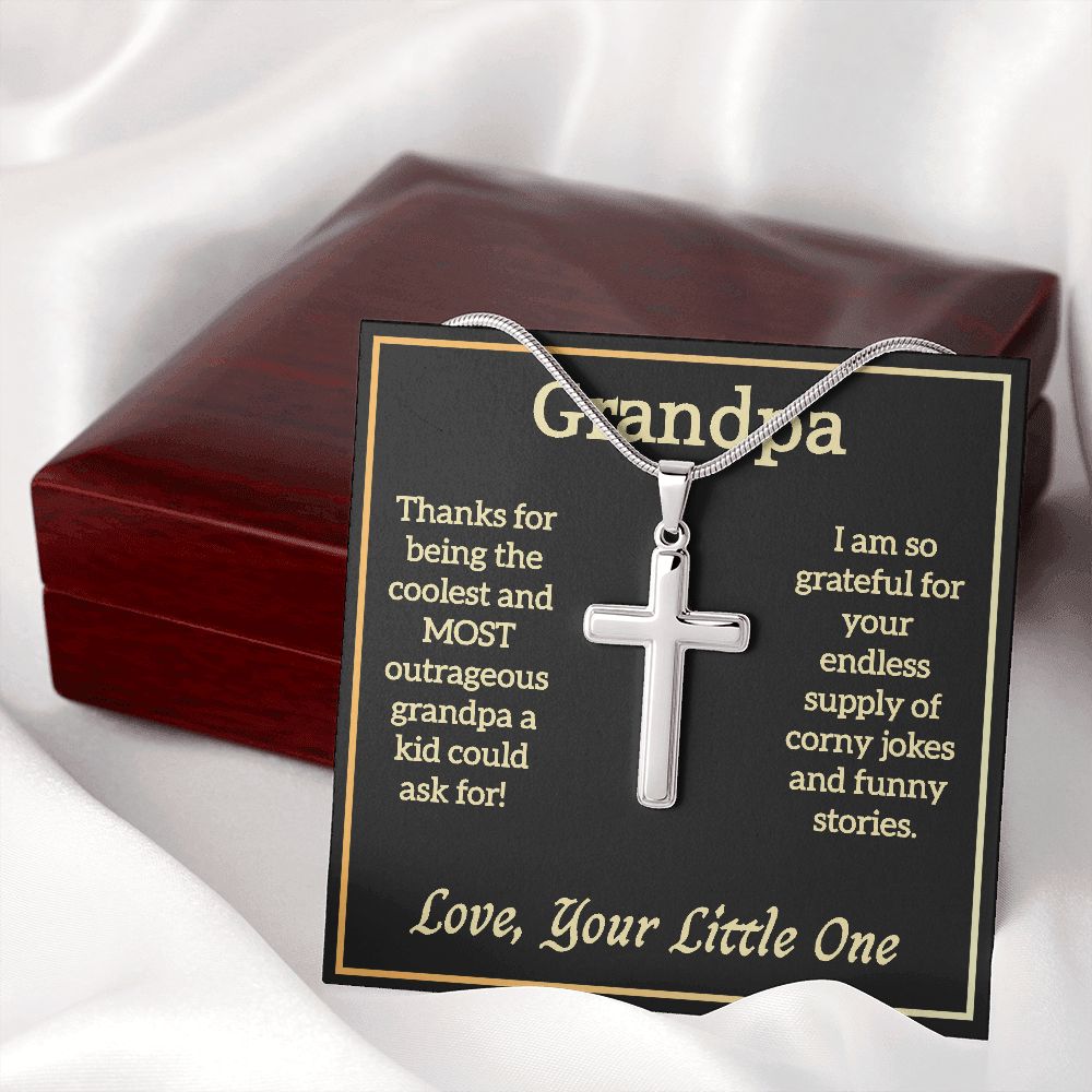 To Grandpa - Artisan Crafted Stainless Steel Cross