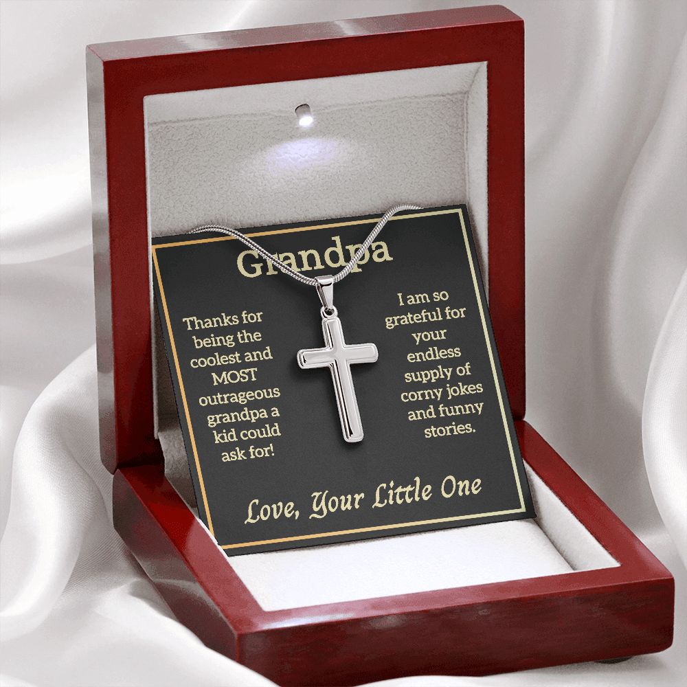 To Grandpa - Artisan Crafted Stainless Steel Cross