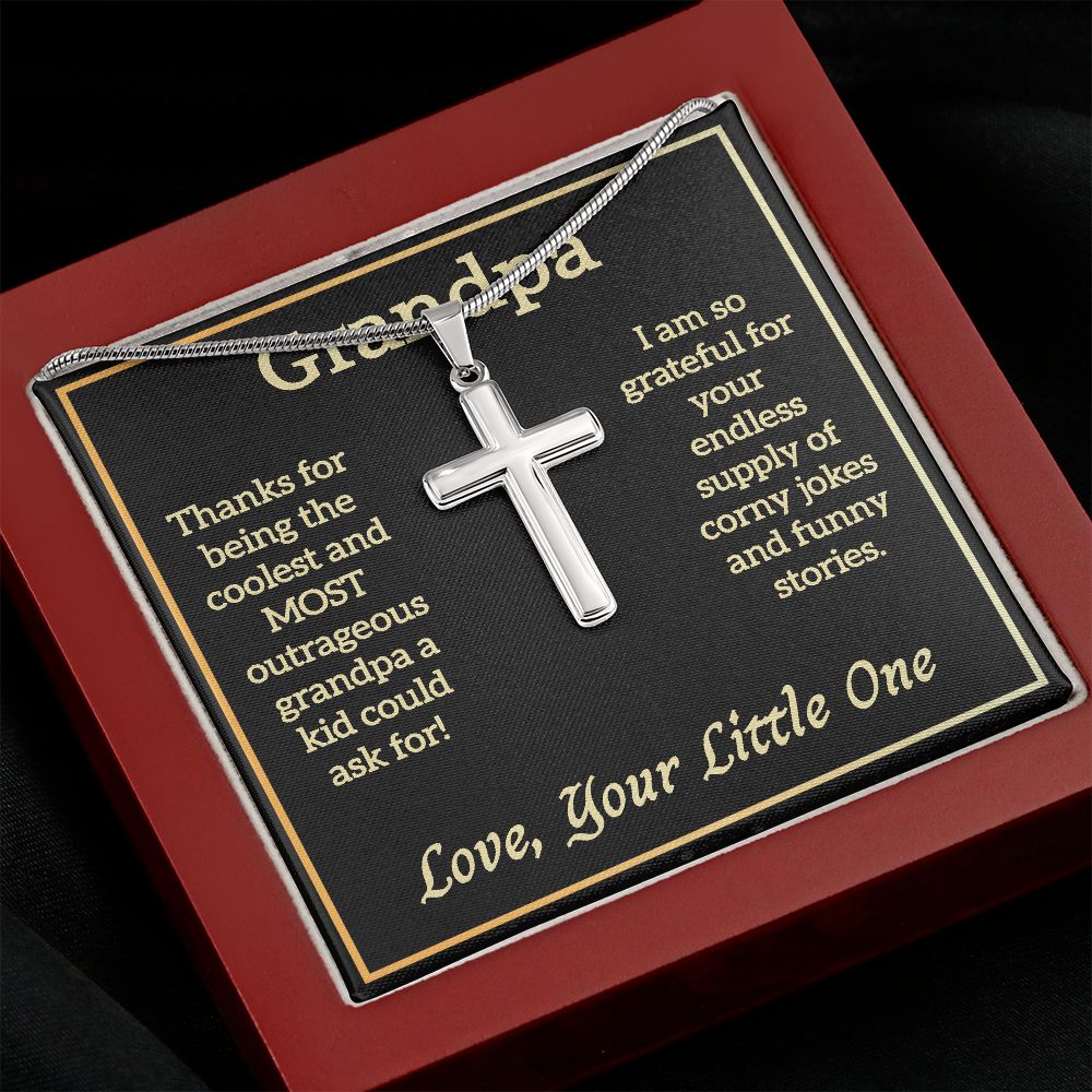 To Grandpa - Artisan Crafted Stainless Steel Cross