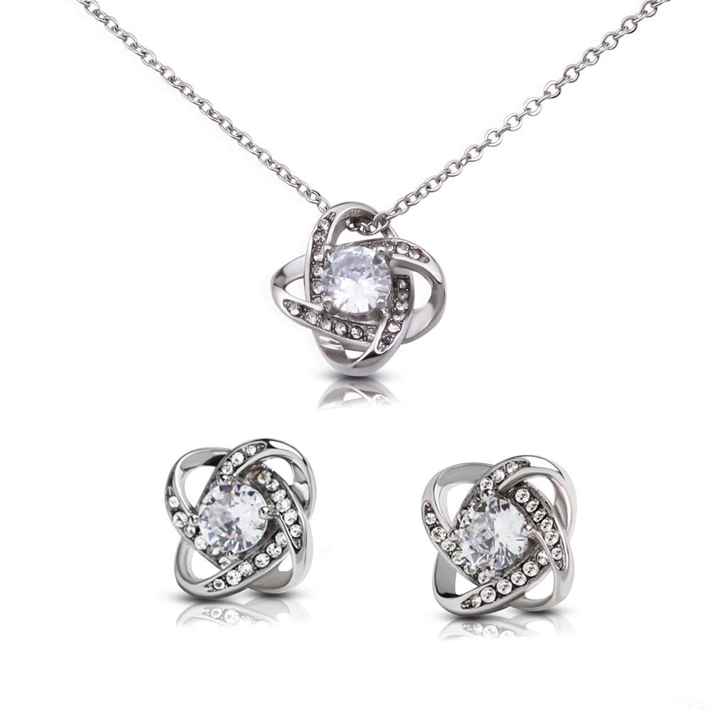 My Cosmic Love - Love Knot Necklace and Earring Set - PerfPiece